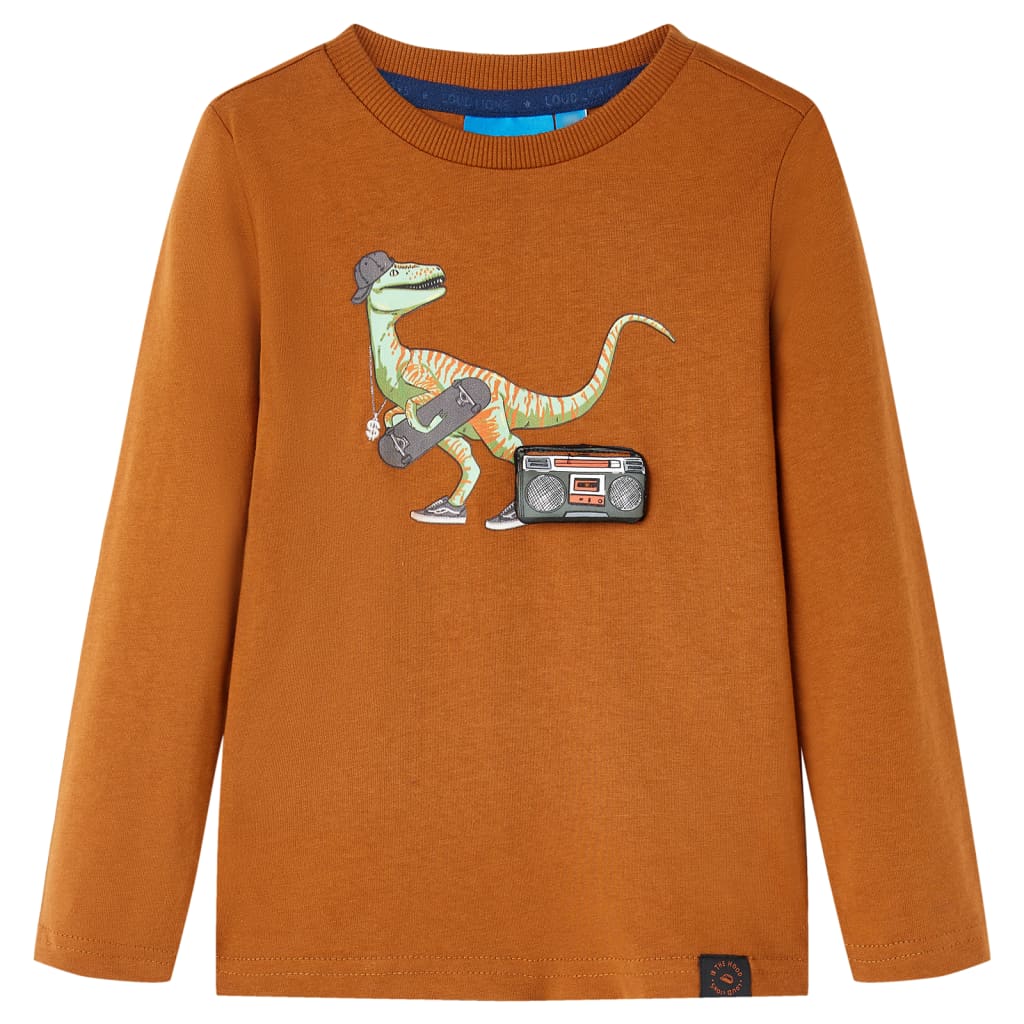 T-shirt à manches longues enfant cognac 116