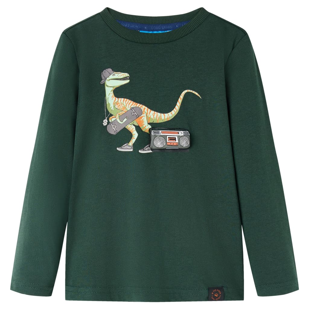 T-shirt manches longues enfant vert foncé 92