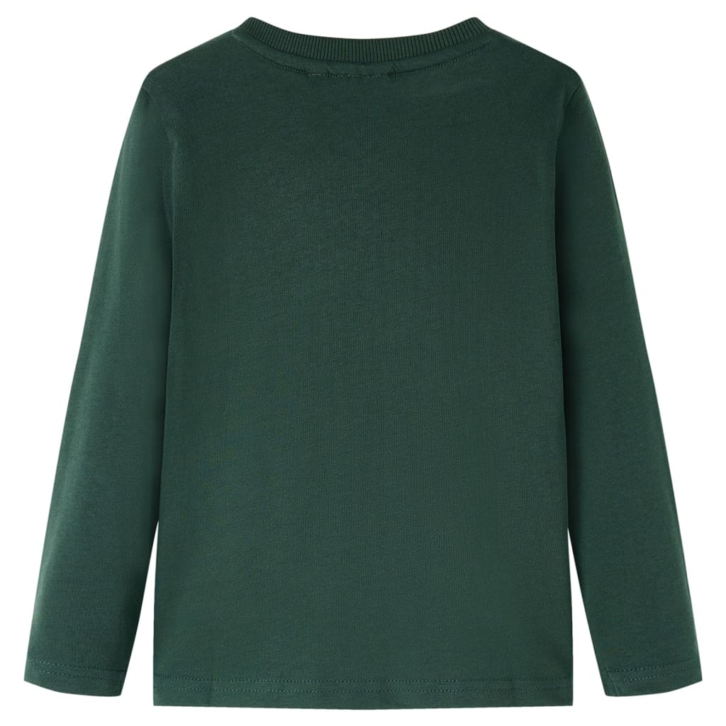 T-shirt manches longues enfant vert foncé 92