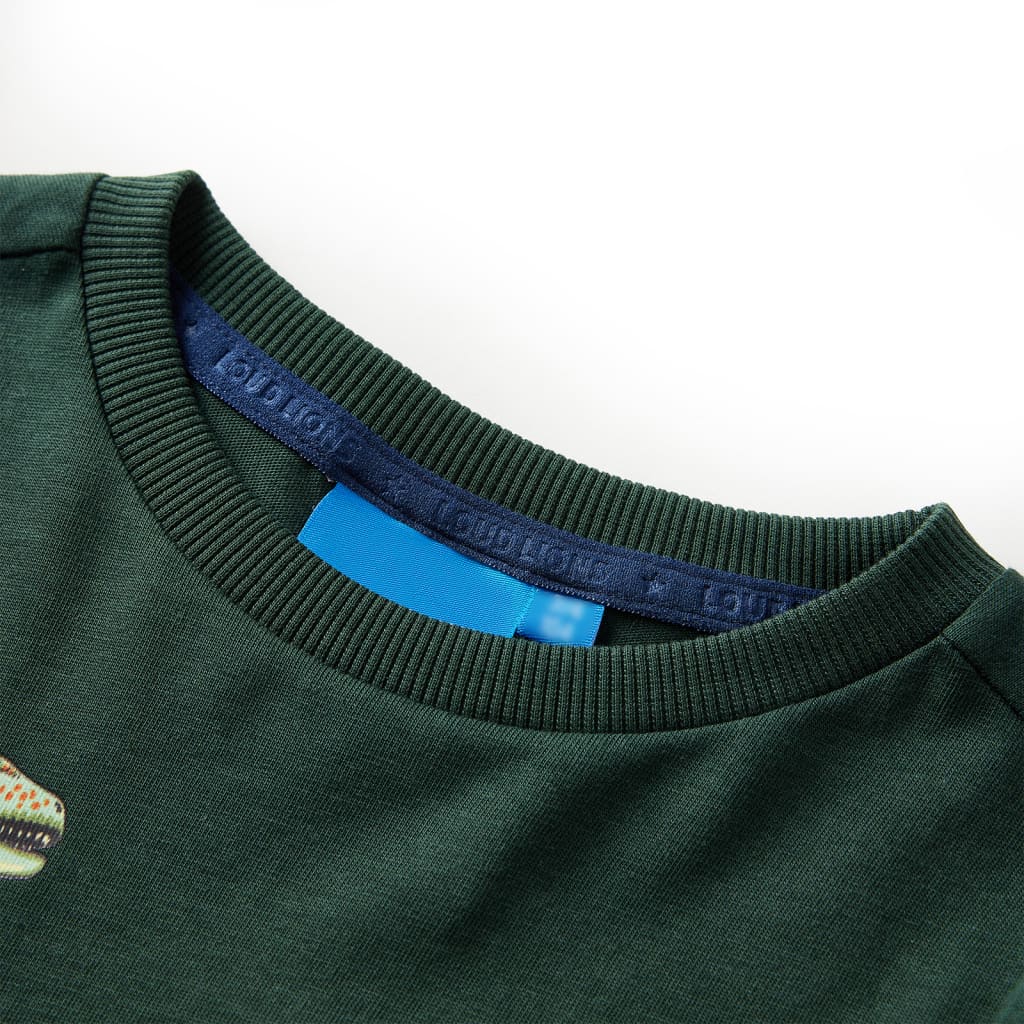 T-shirt manches longues enfant vert foncé 104
