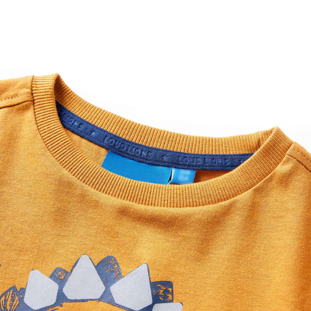 Kids' Long-Sleeved Shirt Dark Ocher 128