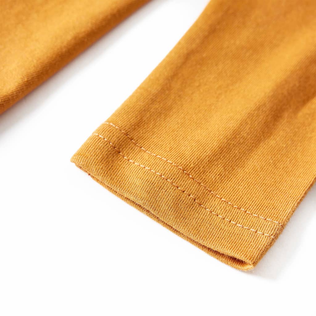 Kids' Long-Sleeved Shirt Dark Ocher 128
