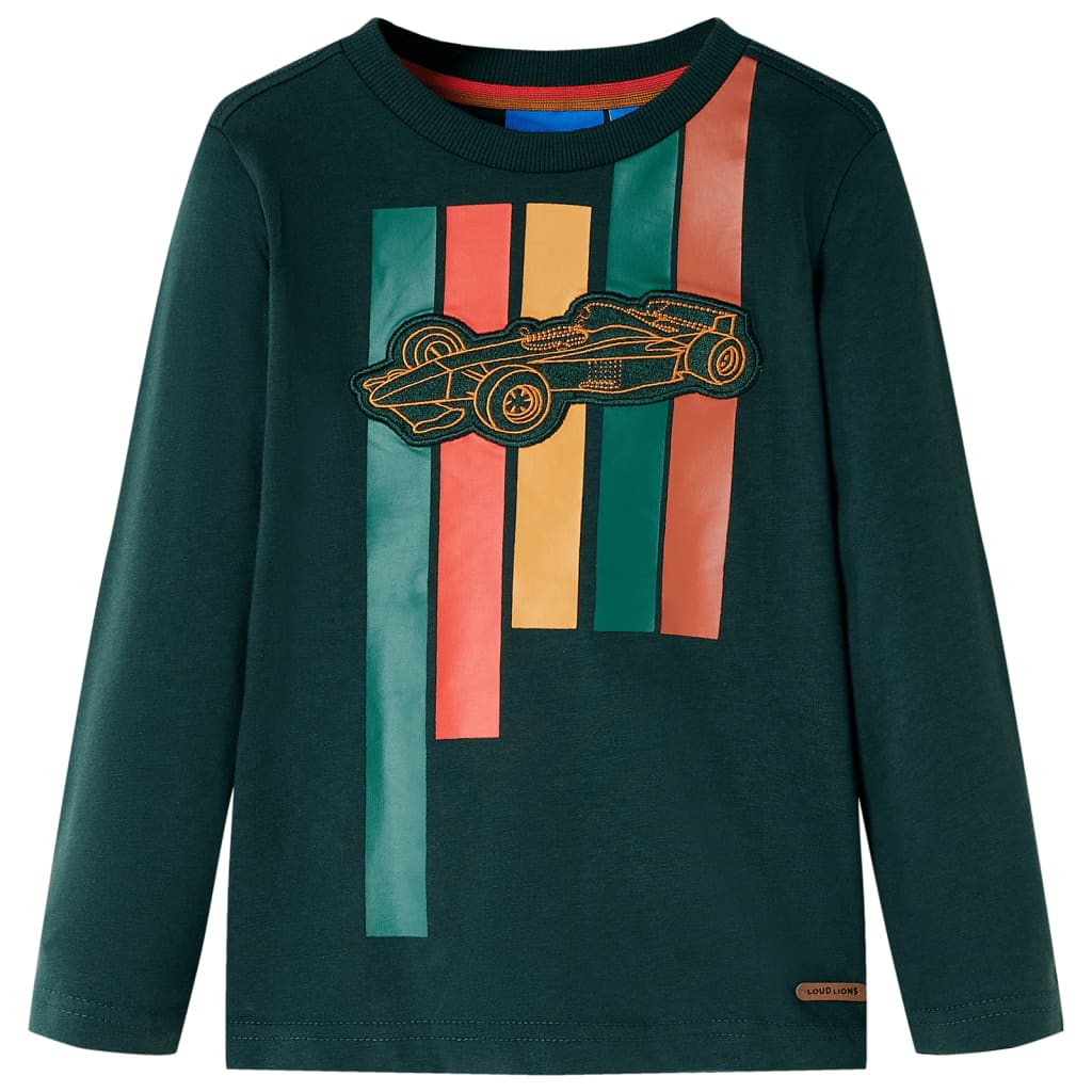 Kids' Long-Sleeved Shirt Dark Green 104