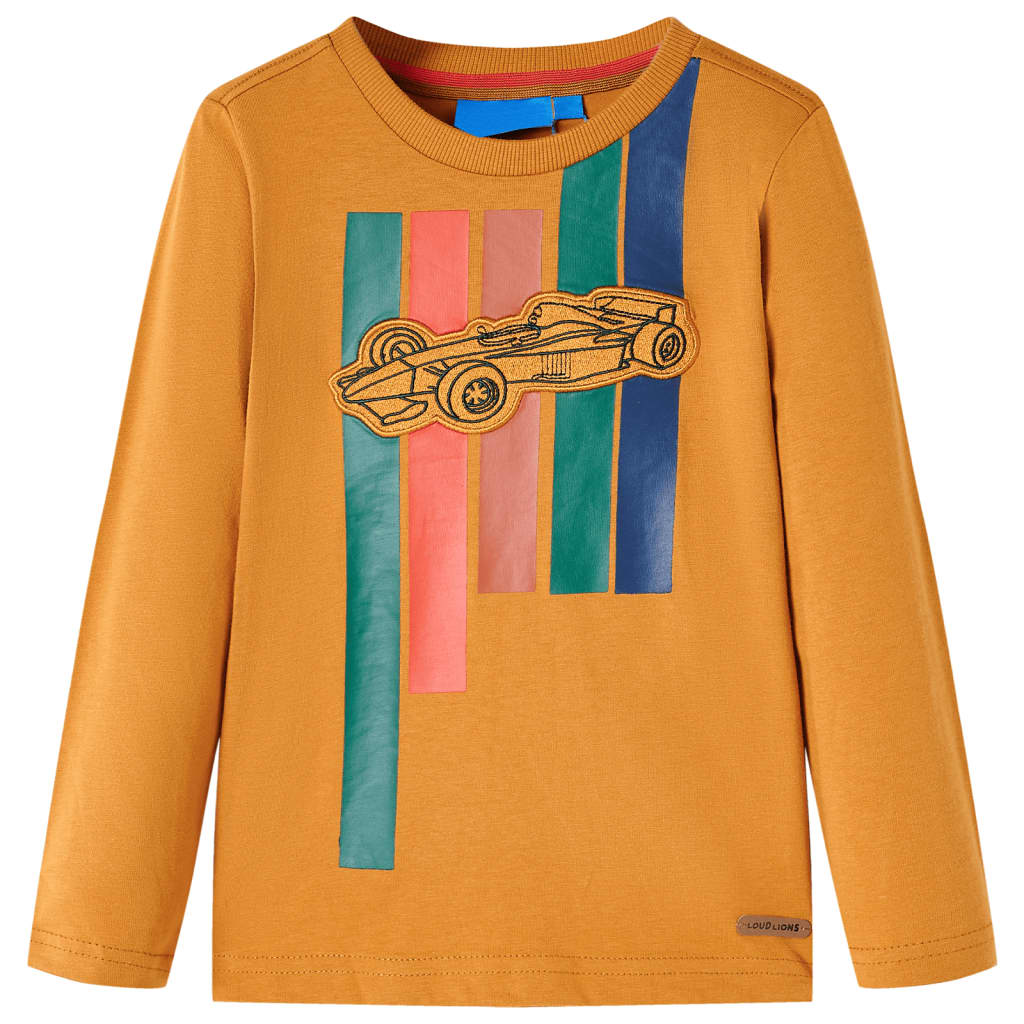 Kids' Long-Sleeved Shirt Dark Ochre 116