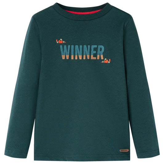 Children's Long-Sleeved Shirt Dark Green 116