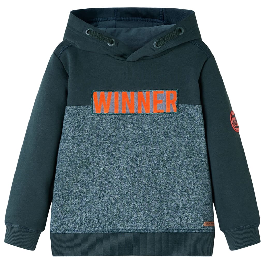 Sweat à capuche enfant Vert foncé 116