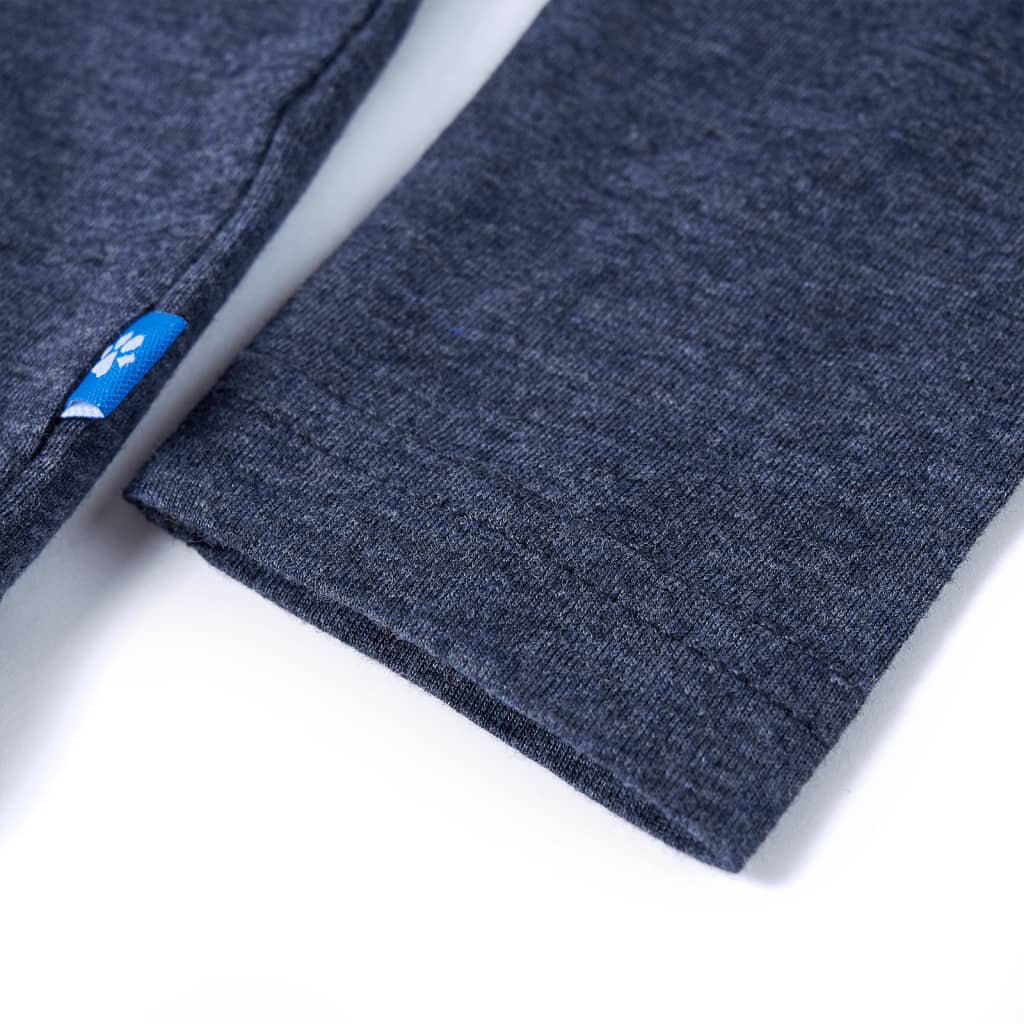 Kids' Long-Sleeved Shirt Dark Blue Mélange 128