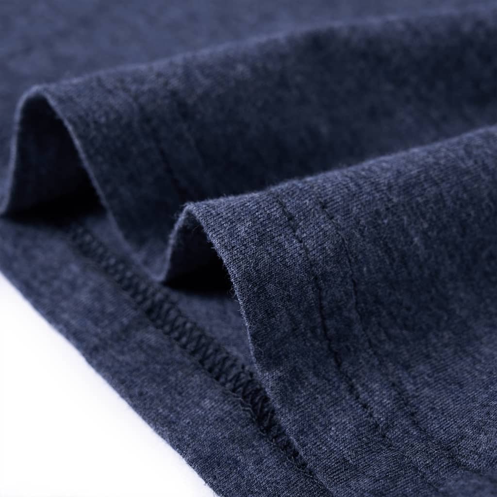 Kids' Long-Sleeved Shirt Dark Blue Mélange 128