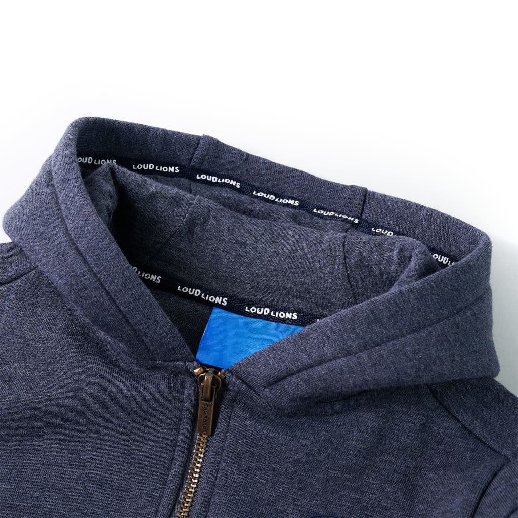 Kids' Zip-Up Hoodie Dark Blue Melange 92
