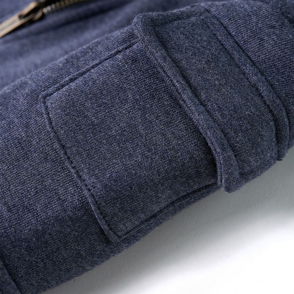Kids' Zip-Up Hoodie Dark Blue Melange 92