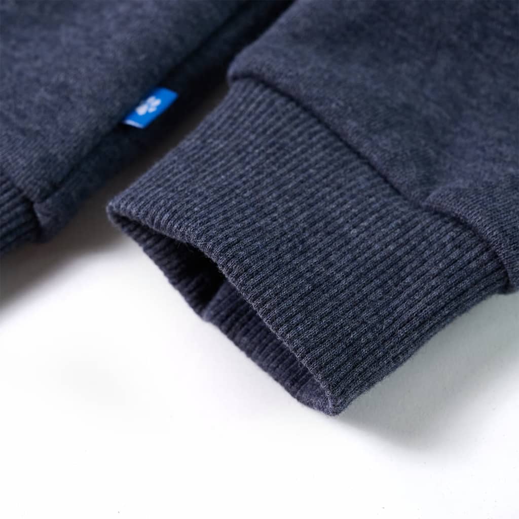 Kinder-Kapuzenpullover mit Reißverschluss Dunkelblau Melange 128