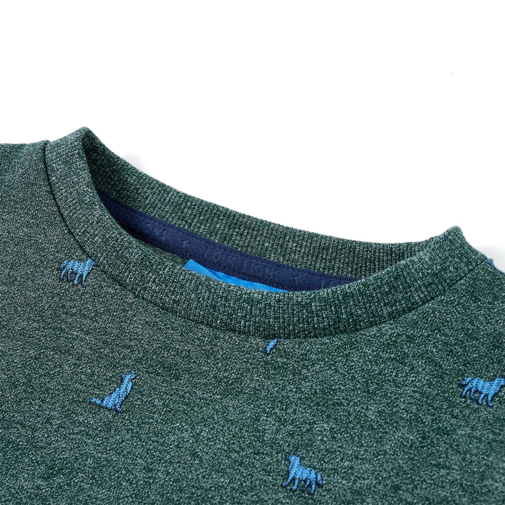 Kinder-Sweatshirt Dunkelgrün Melange 128