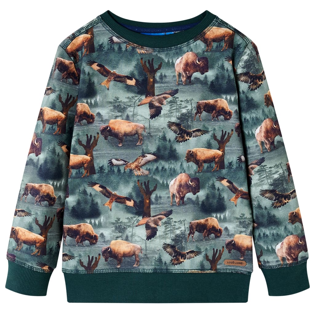 Sweat-shirt enfant vert foncé 116