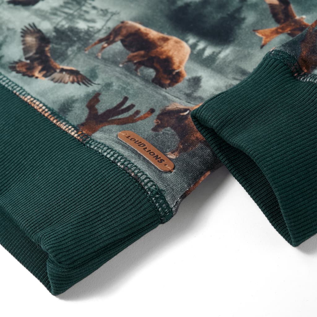 Sweat-shirt enfant vert foncé 140