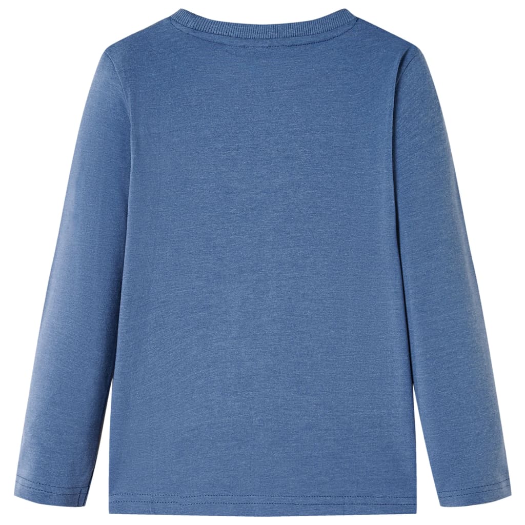 T-shirt manches longues enfant bleu chiné 128