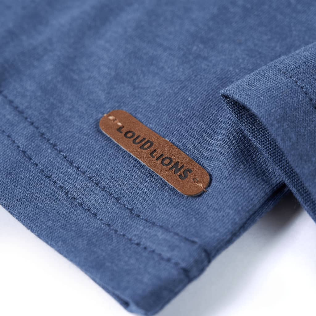 T-shirt manches longues enfant bleu chiné 128
