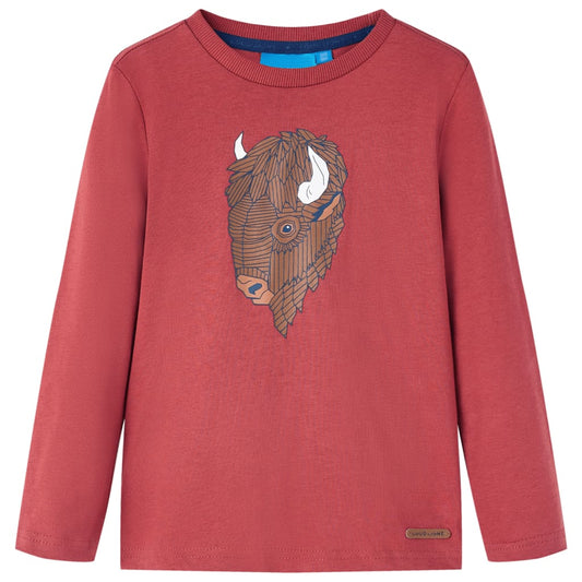 Kinder-Langarmshirt Dunkelrot 140