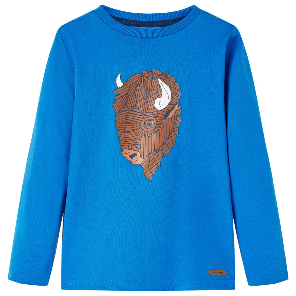 T-shirt à manches longues enfant bleu cobalt 128