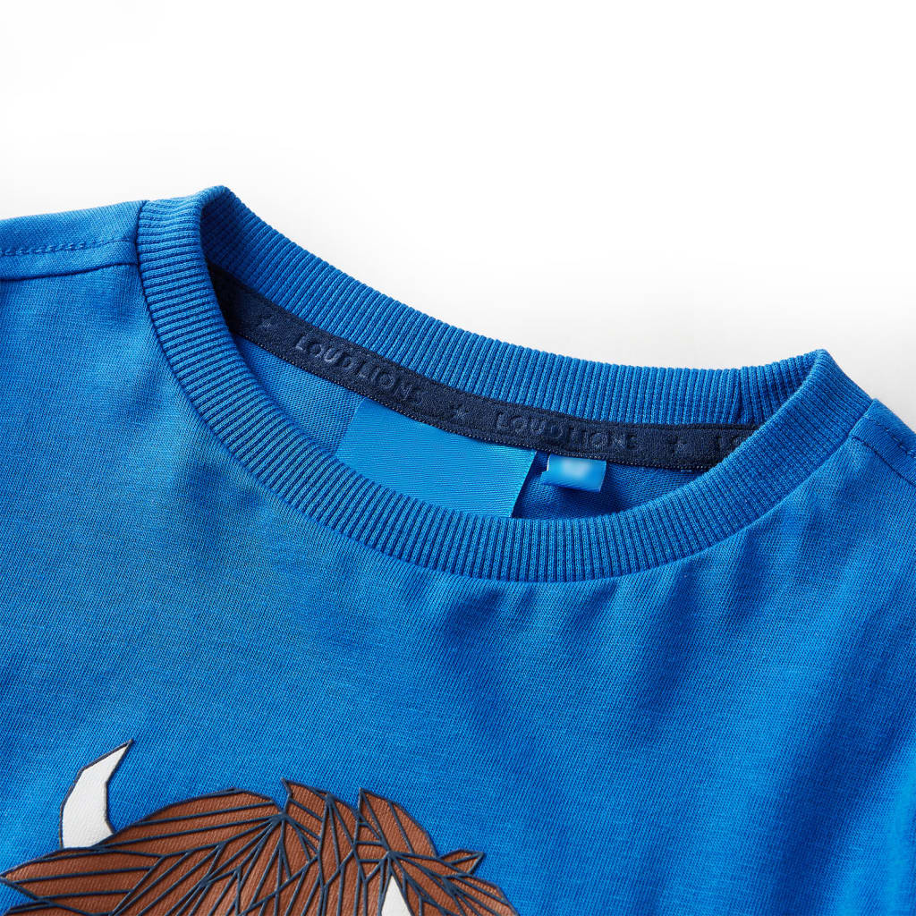 T-shirt à manches longues enfant bleu cobalt 128