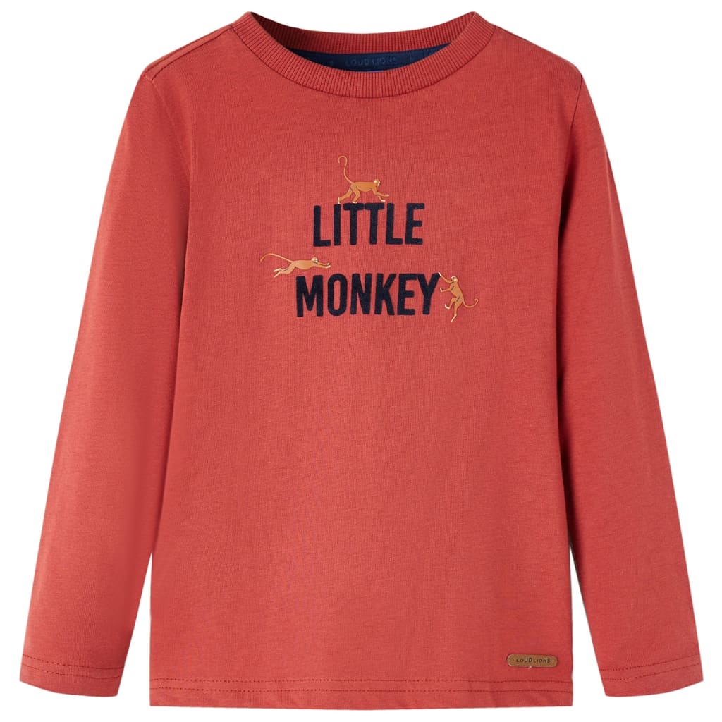 T-shirt à manches longues enfant rouge foncé 92