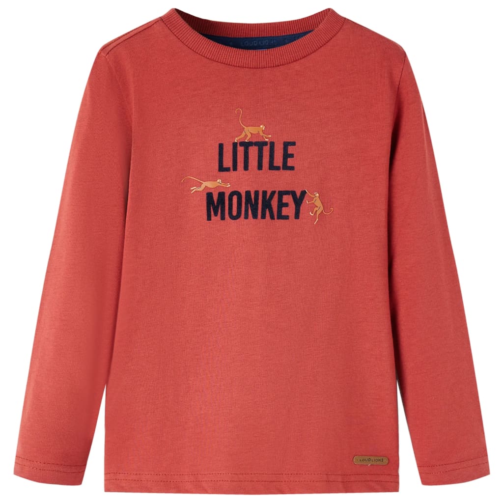 Kinder-Langarmshirt Dunkelrot 128