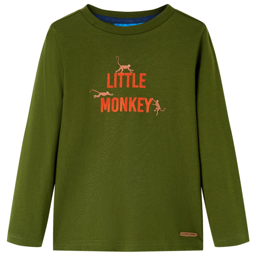 T-shirt manches longues enfant Kaki foncé 104