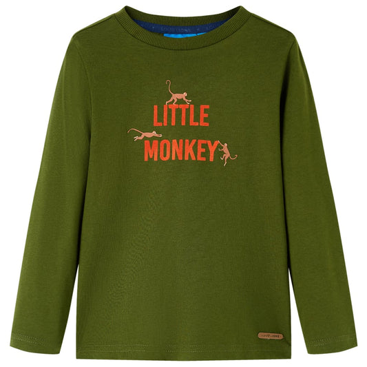 Kids' Long-Sleeve Shirt Dark Khaki 104