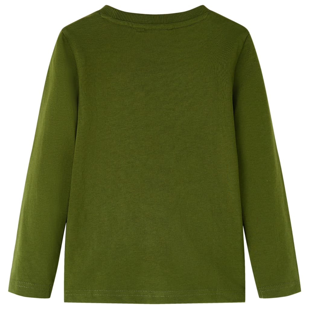 T-shirt manches longues enfant Kaki foncé 104