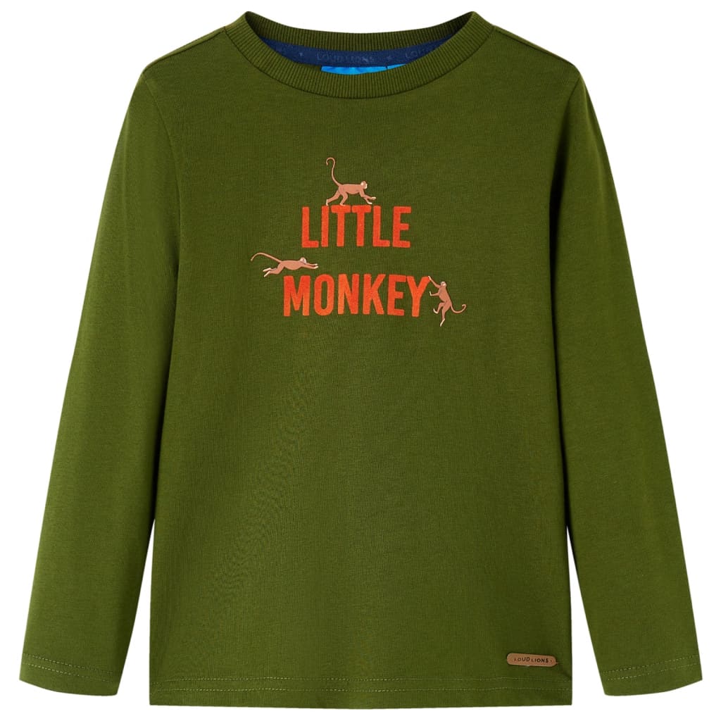 Kids' Long-Sleeve Shirt Dark Khaki 128