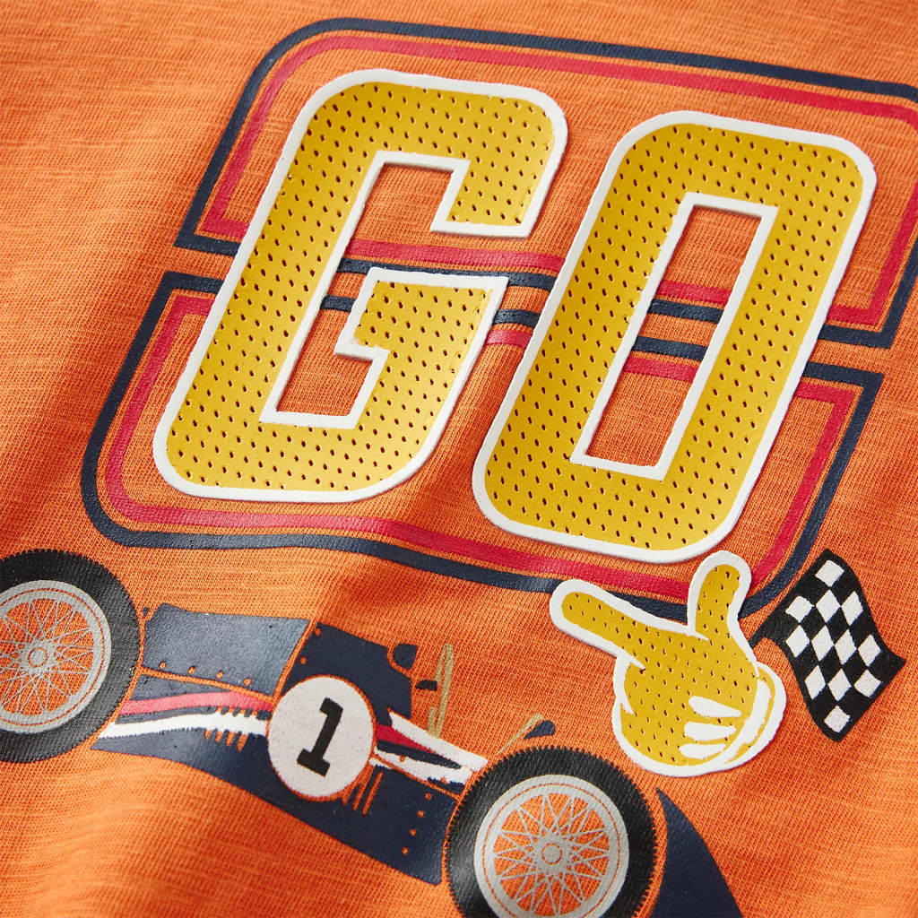 T-shirt manches longues enfant orange foncé 128
