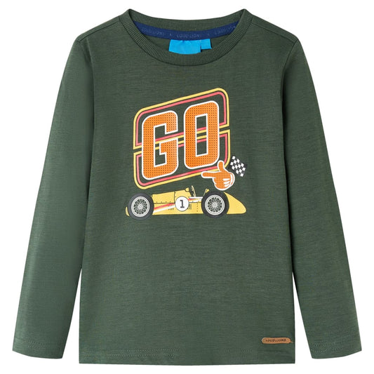 Kinder-Langarmshirt Dunkelgrün 92