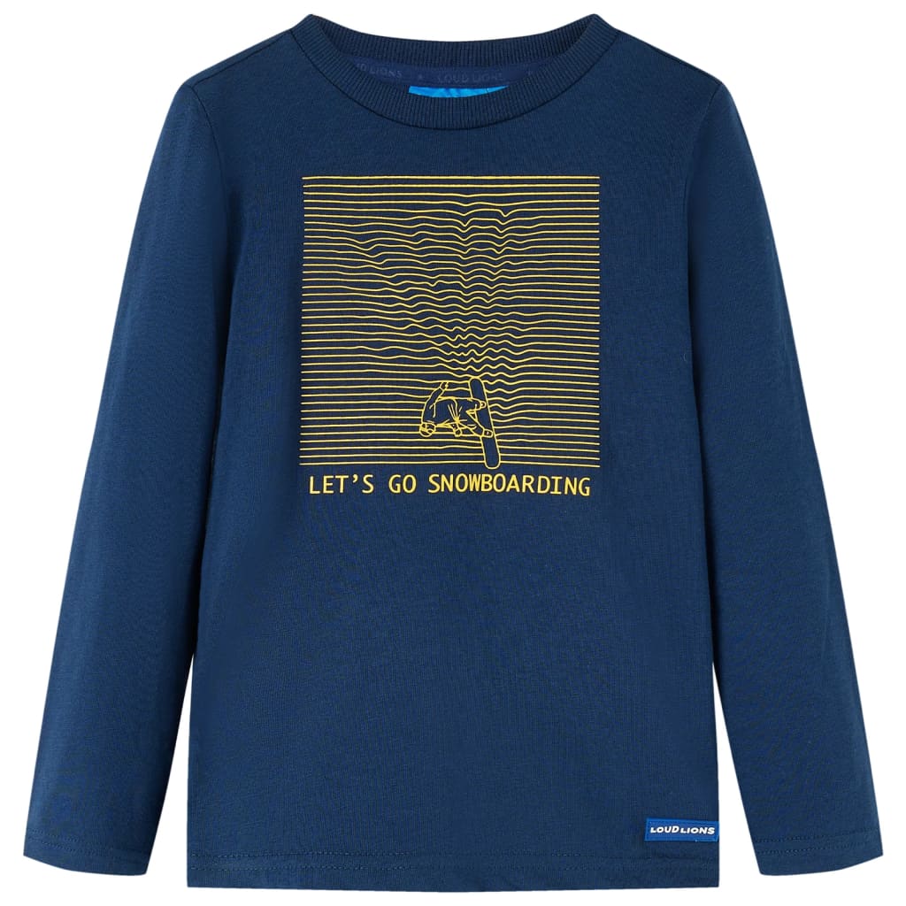 Kids' Long-Sleeved Shirt Navy Blue 128