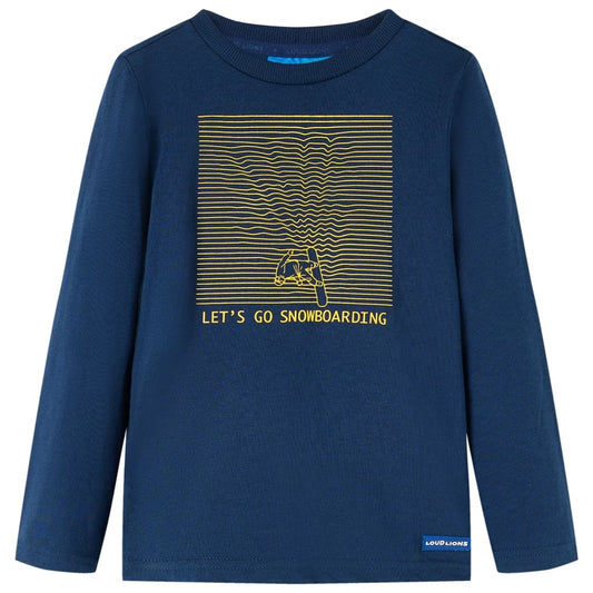 Kids' Long-Sleeved Shirt Navy Blue 128