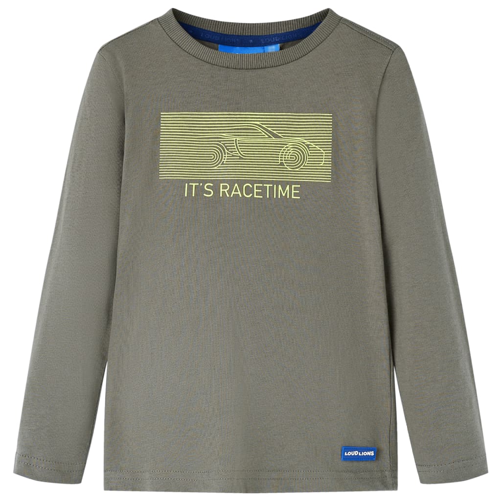 T-shirt à manches longues kaki enfant 104