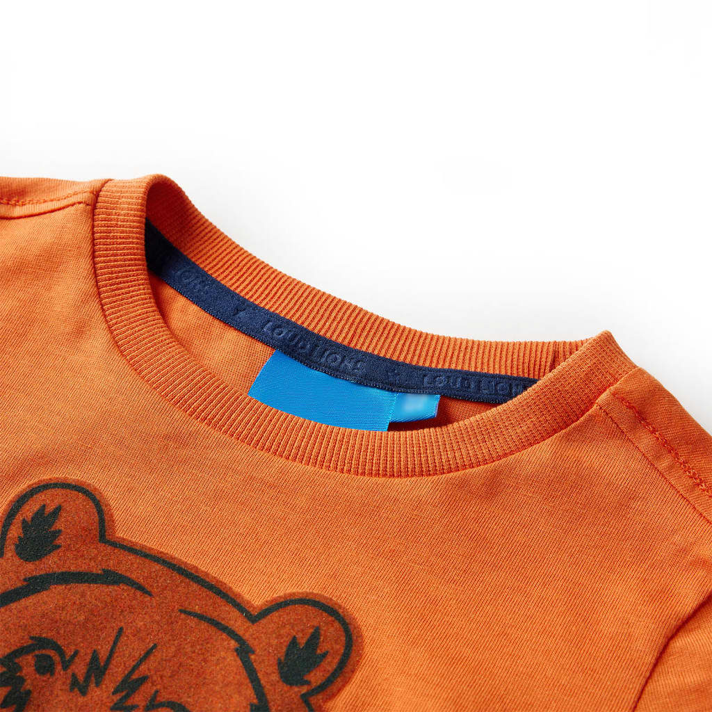 Kids' Long-Sleeve Shirt Dark Orange 104