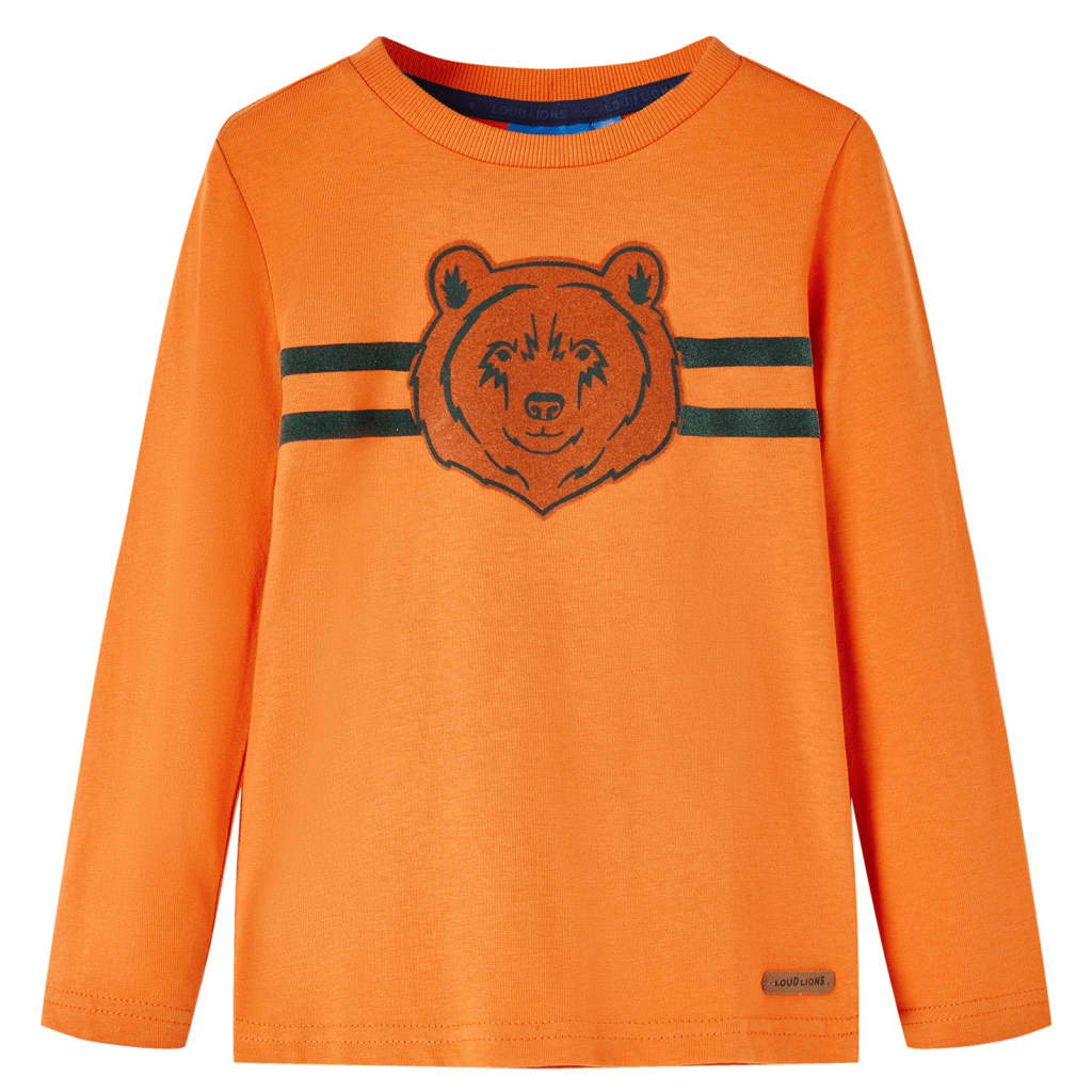 Kids' Long-Sleeve Shirt Dark Orange 128