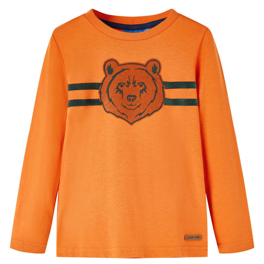 Kinder-Langarmshirt Dunkelorange 128