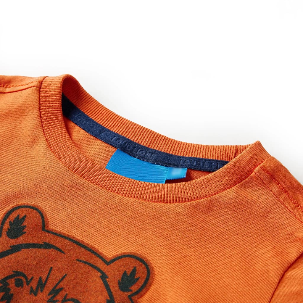 Kids' Long-Sleeve Shirt Dark Orange 128