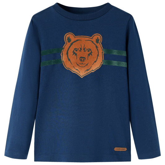 Kinder-Langarmshirt Marineblau 92