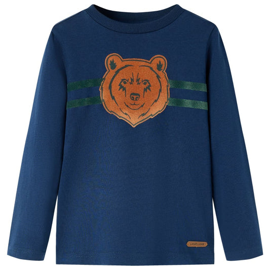 Kinder-Langarmshirt Marineblau 104