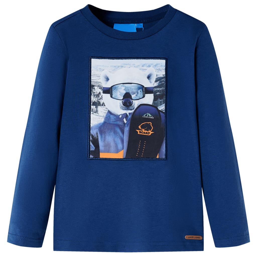 T-shirt manches longues enfant bleu jean 128