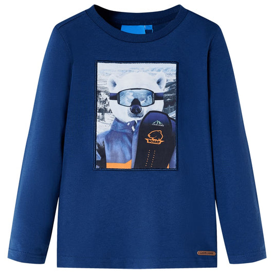 Kinder-Langarmshirt Jeansblau 128