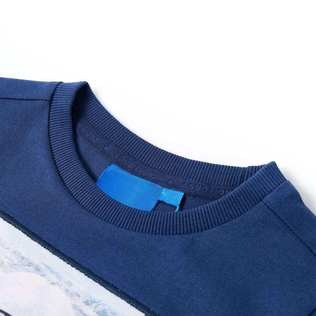 T-shirt manches longues enfant bleu jean 128