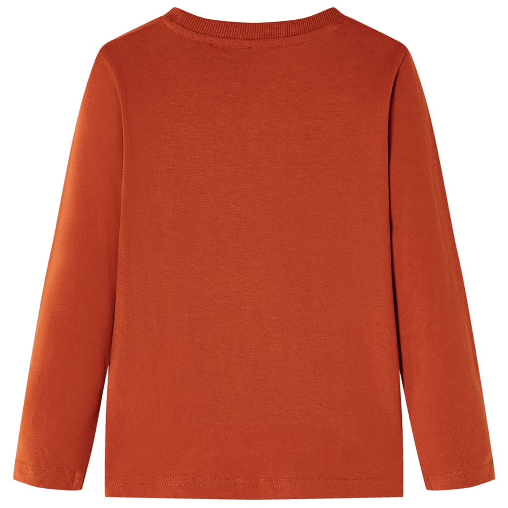 T-shirt manches longues enfant marron rouille 140