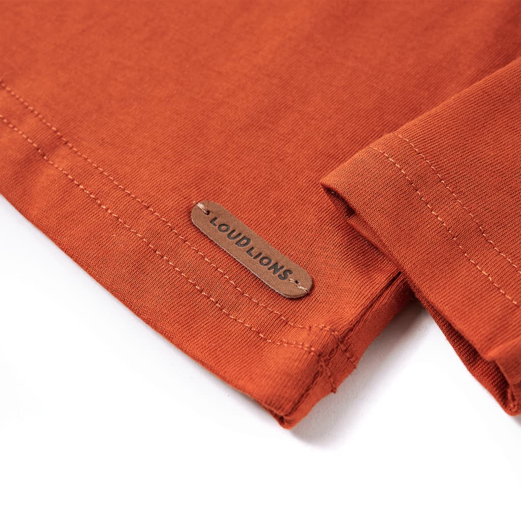 T-shirt manches longues enfant marron rouille 140