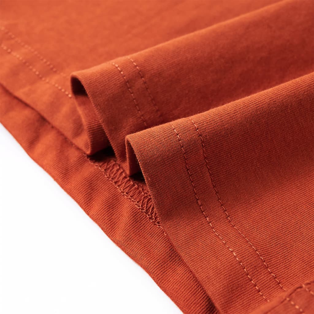 T-shirt manches longues enfant marron rouille 140