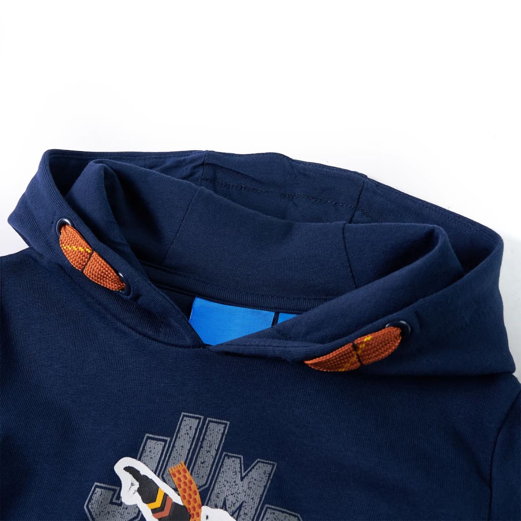 Sweat à capuche enfant bleu marine 116