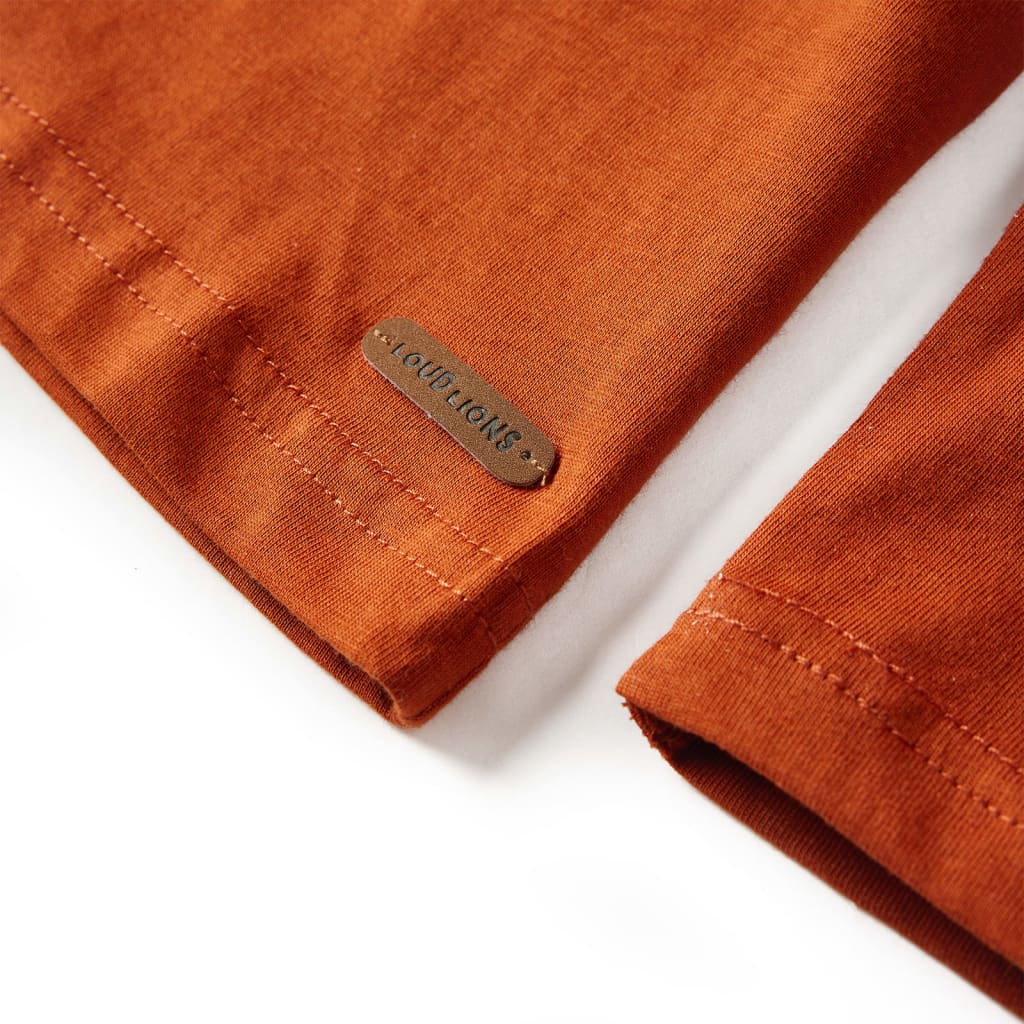 Kinder-Langarmshirt Rostbraun 104