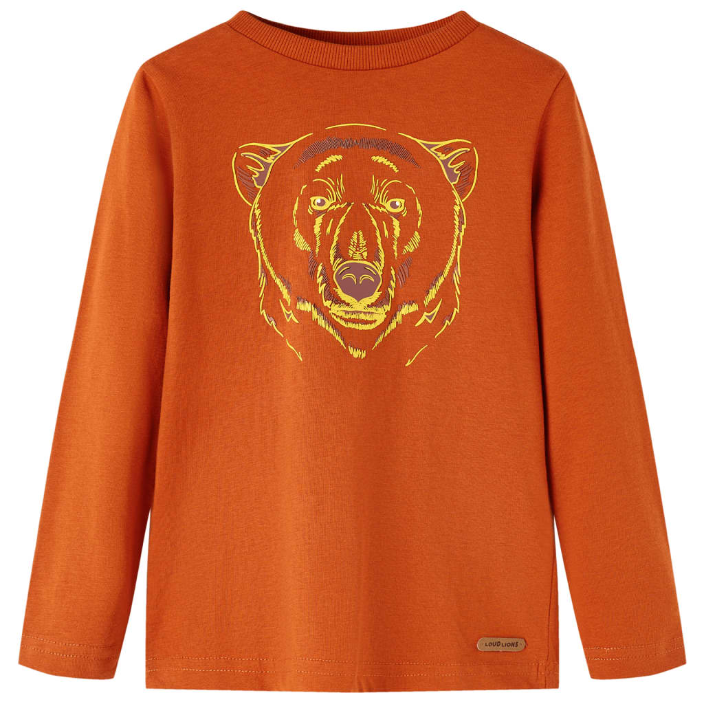 T-shirt manches longues enfant Brun rouille 116
