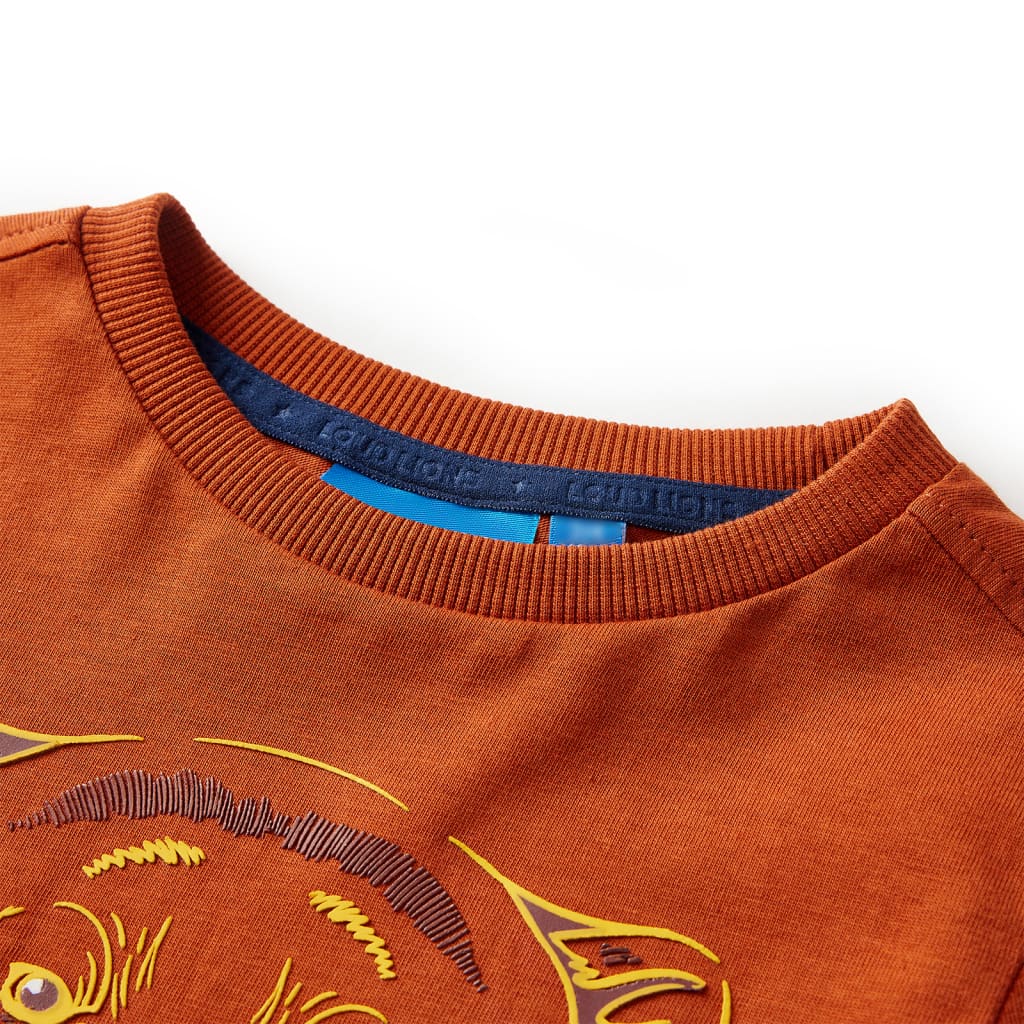 T-shirt manches longues enfant Brun rouille 116